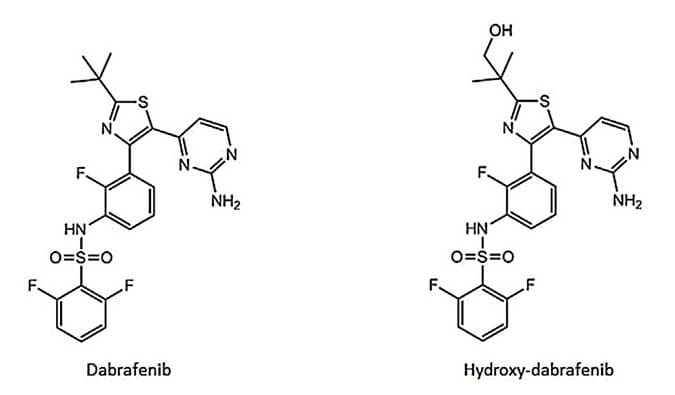 开发并验证新的LC-MS/MS方法，用于定量人血浆中达拉非尼及其主要代谢物羟基达拉非尼 (OHD)。本研究中OHD(纯度>99%)通过不朽情缘mg官网合成